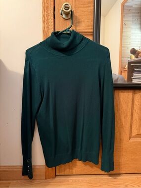 Joseph A Dark Teal Cowl Neck Turtleneck Sweater